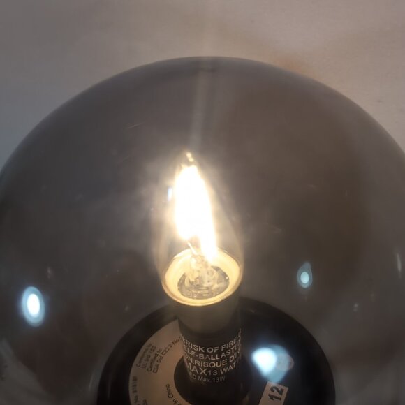 Vintage Ikea Smoke Gray Fado Round Orb Table Desk Lamp TESTED WORKING - Picture 8 of 14